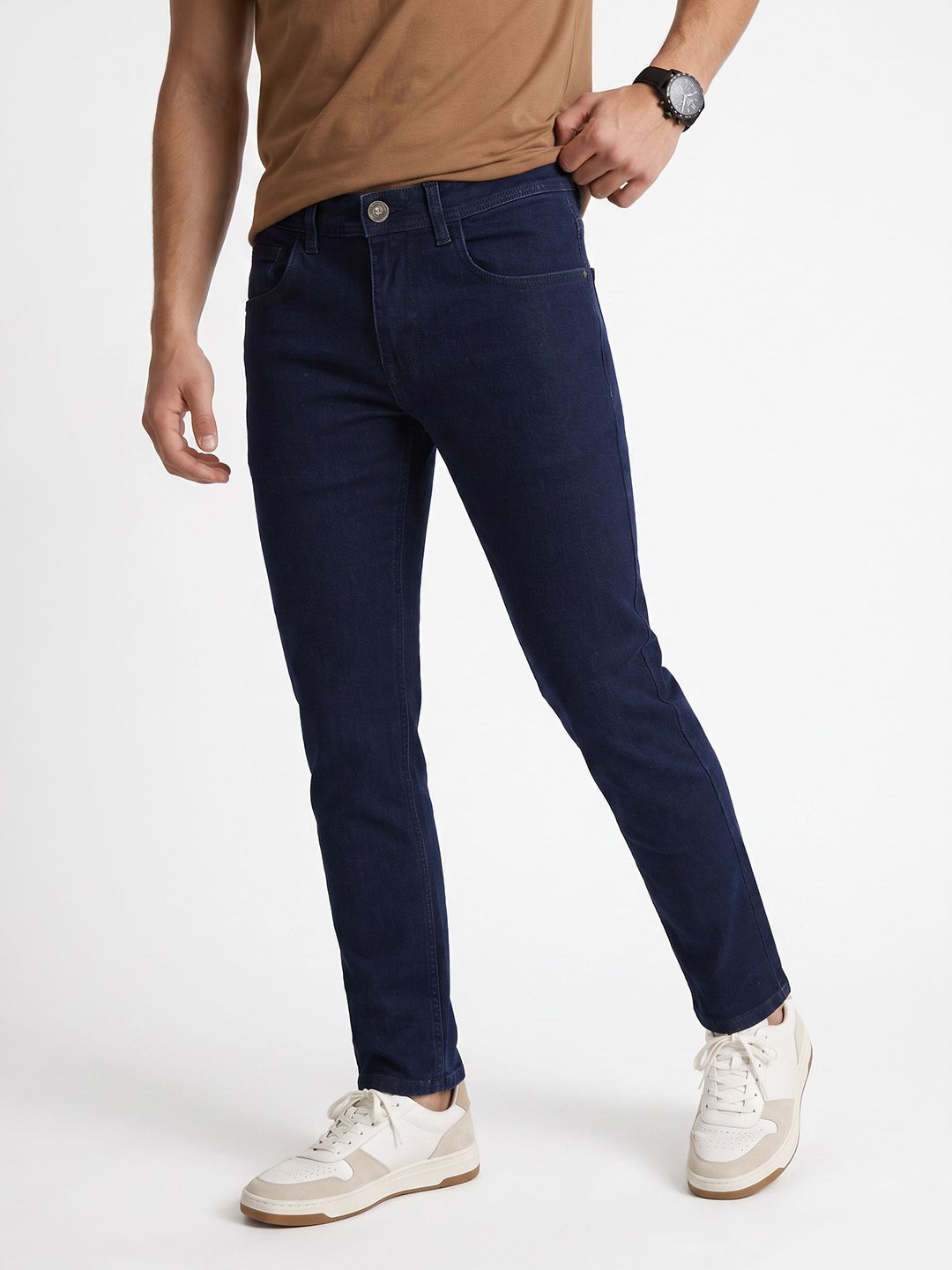 Peter England Men Tapered Fit Stretchable Jeans