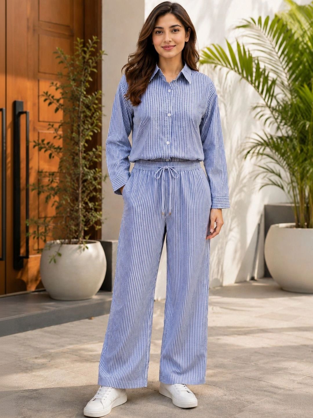 Roadster Striped Shirt with Trousers