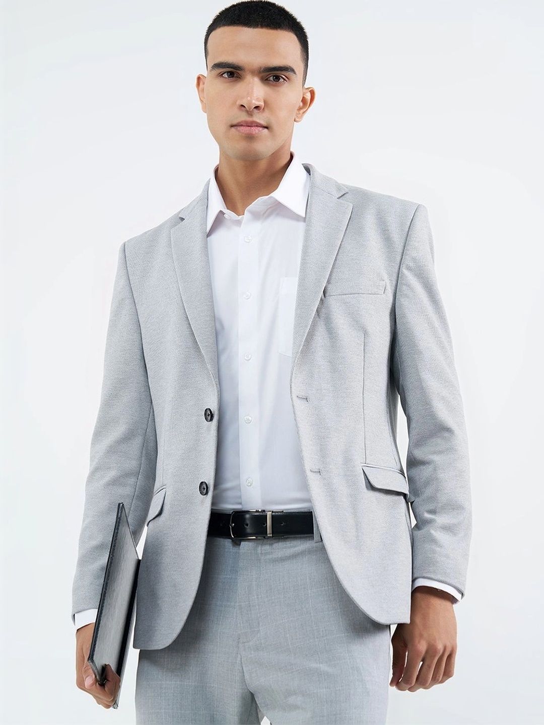 Peregrine by Pantaloons Notched Lapel Single-Breasted Slim Fit Casual Blazers