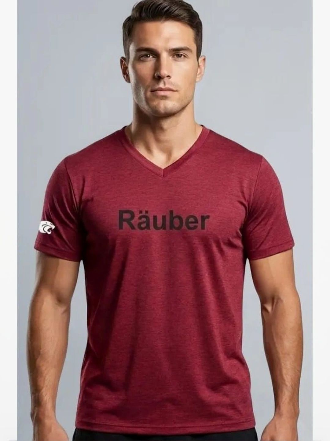 RAUBER Men Typography V-Neck T-shirt