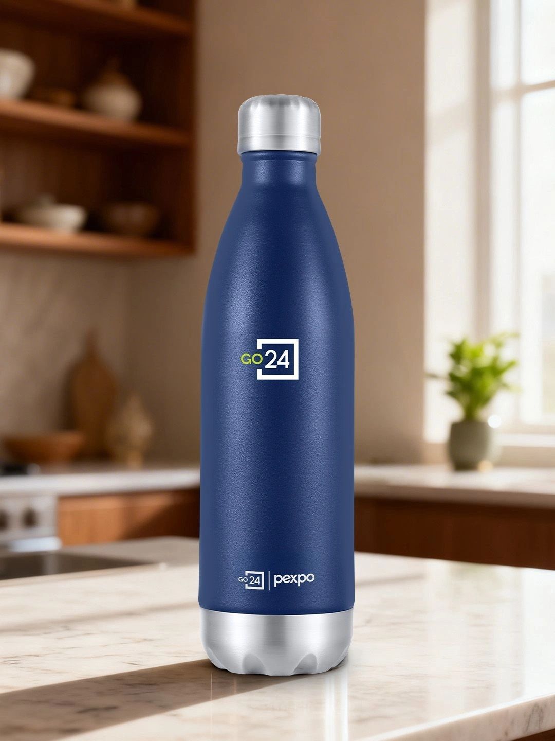 Pexpo Electro Denim Blue 3 Layer Insulated Stainless Steel Flask 750ml