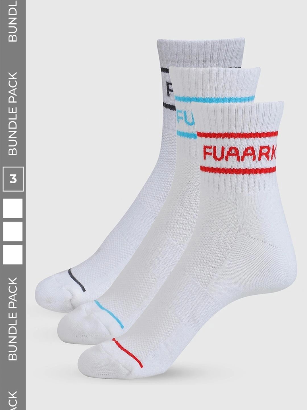 FUAARK Unisex Pack of 3 Cotton Assorted Patterned Above Ankle Socks