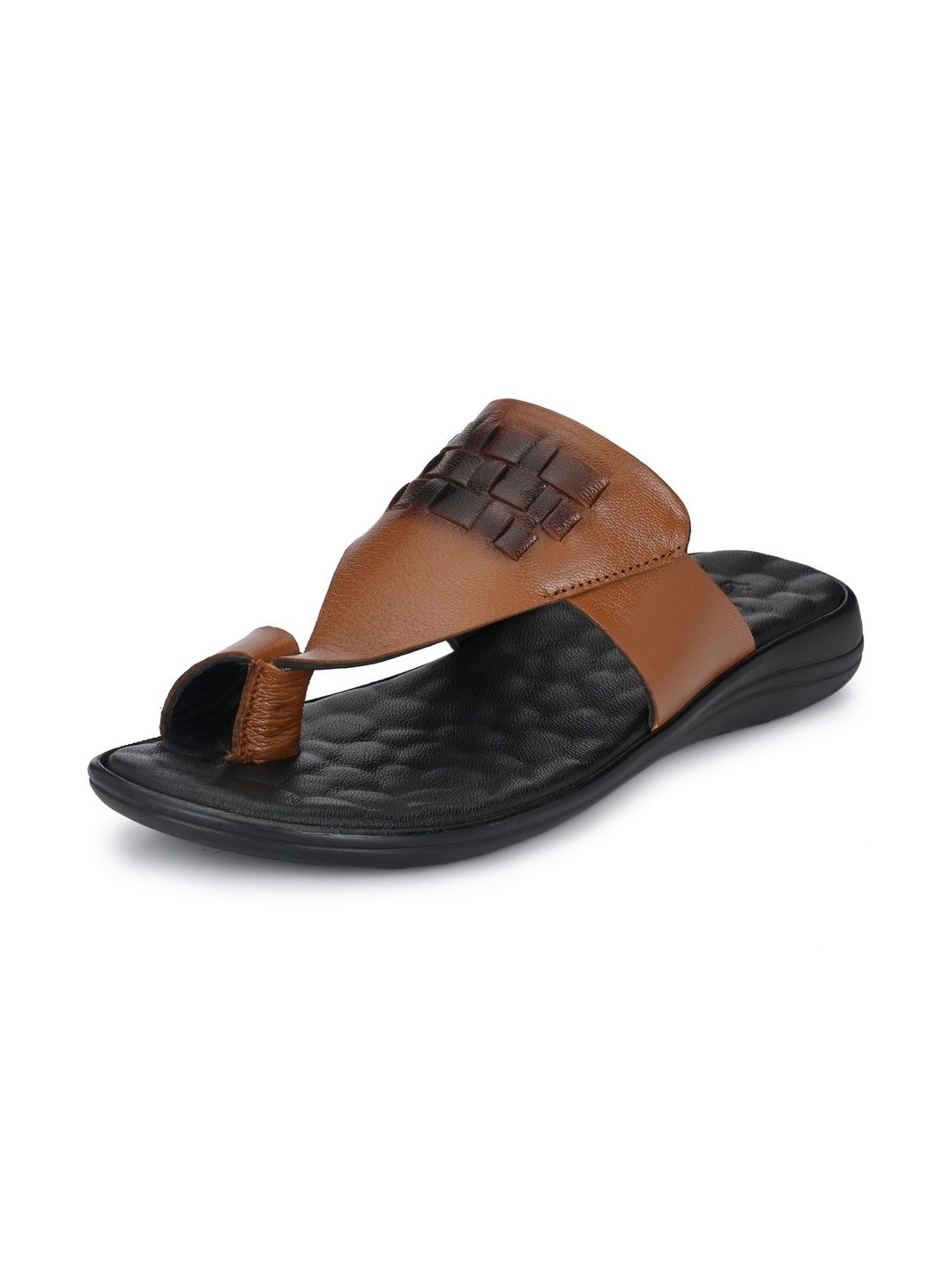 House of Pataudi Men Leather Comfort Sandals