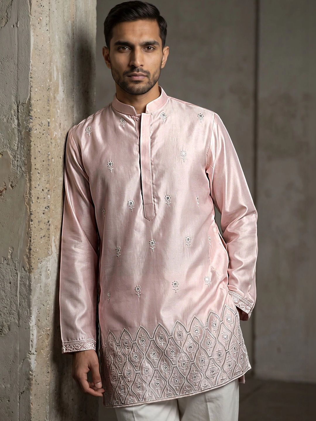 Jompers Men Embellished Mirror Work Kurta