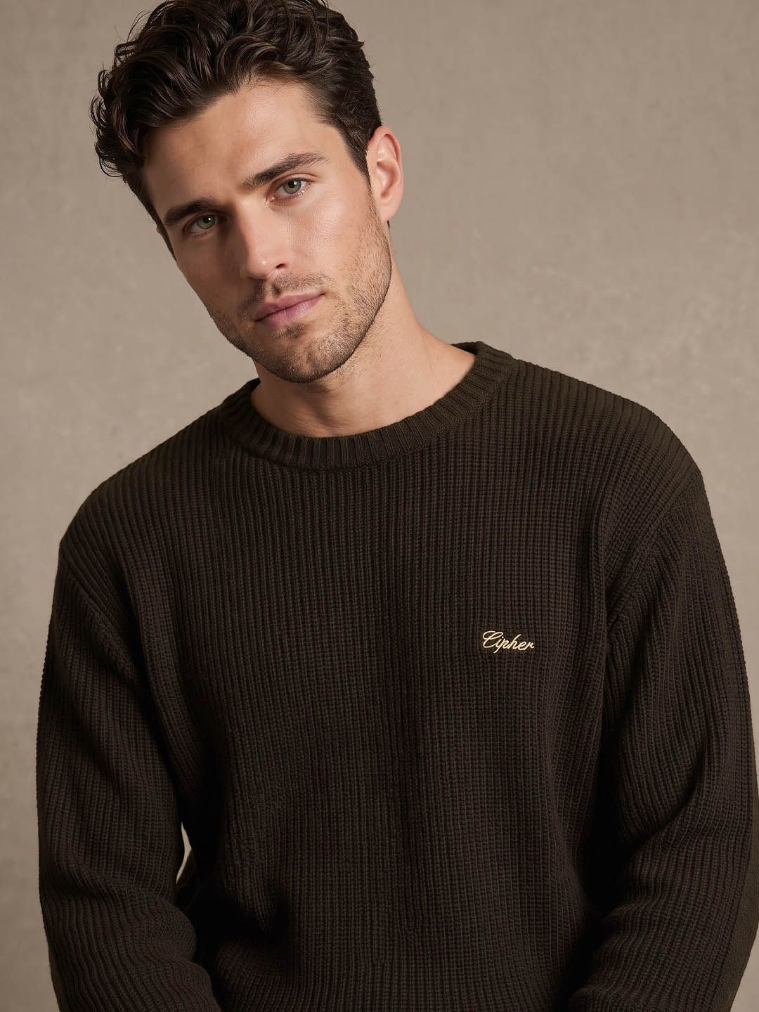glitchez Relaxed Fit Pullover Sweater