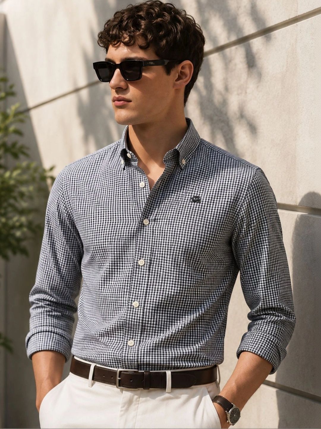 ADRO Men Standard Micro Checks Checked Casual Shirt