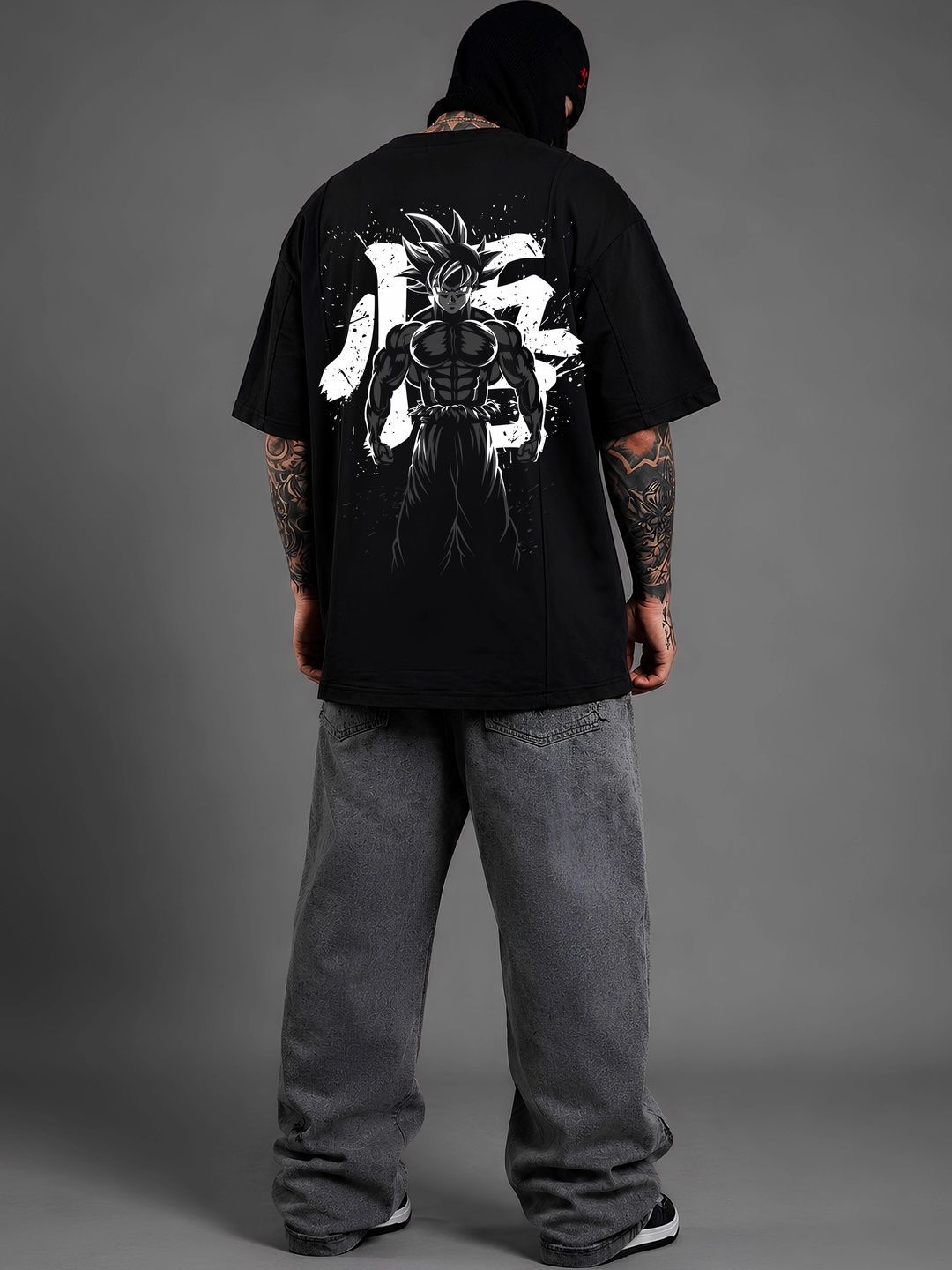 Urban Drip Men Printed Drop-Shoulder Sleeves T-shirt