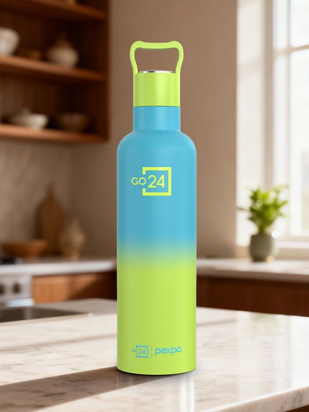 Pexpo Ombre Yellow Colourblocked Stainless Steel Double Wall Vacuum Flask - 500ml