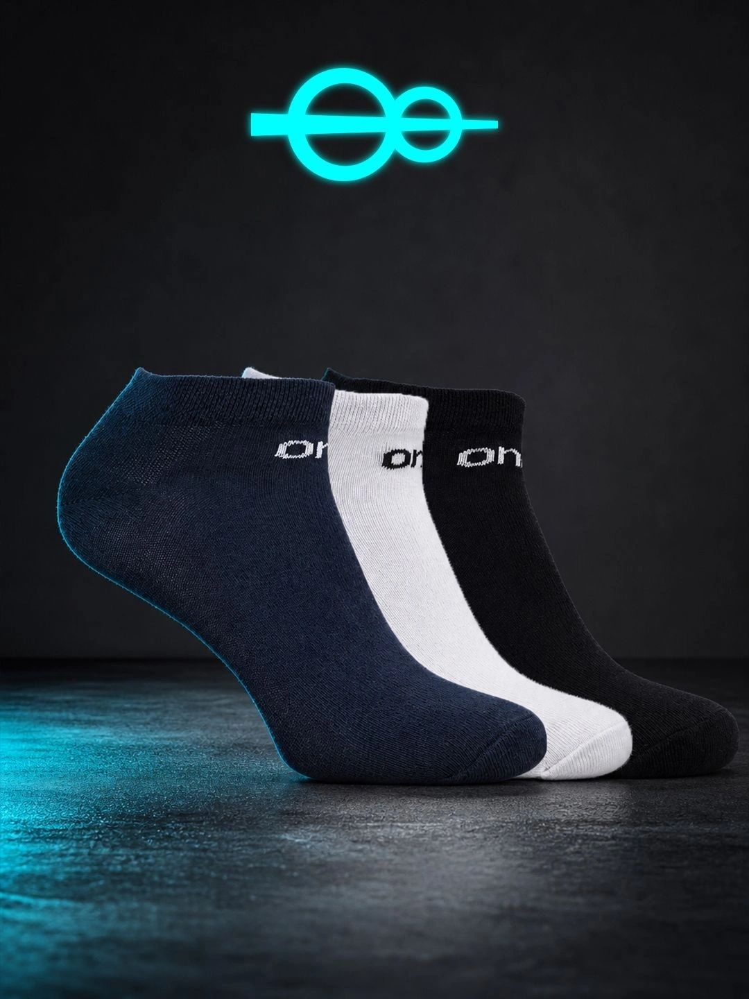 One8 Men Pack of 3 Cotton Assorted Ankle Length Socks