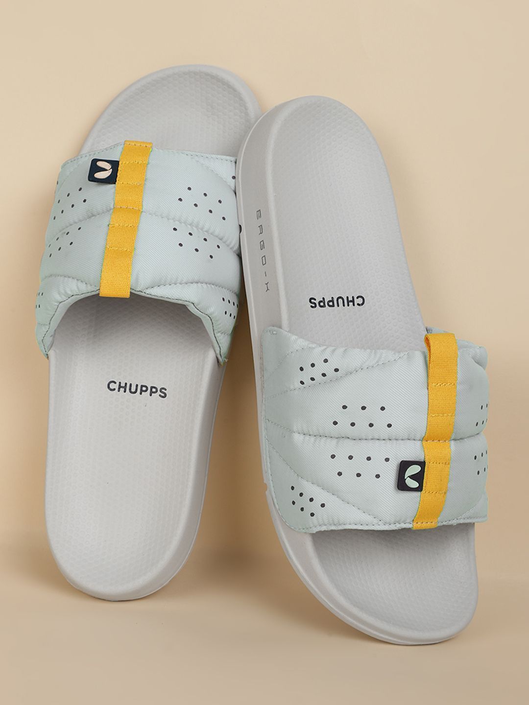 CHUPPS Men Grey Turbo Ergo-X Orthopedic Sliders