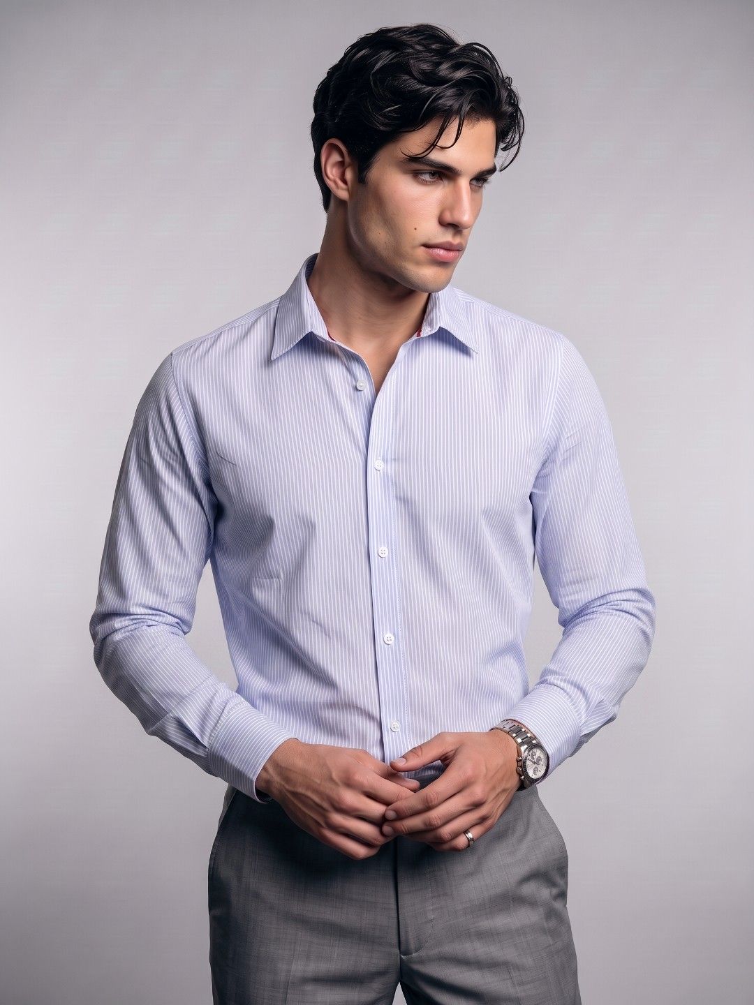 OvrWrk Pinstripes Striped Casual Shirt