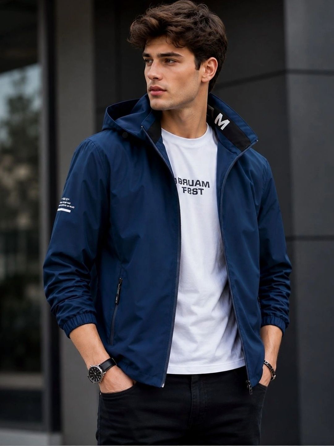 Mast & Harbour Men Lightweight Woven Jacket