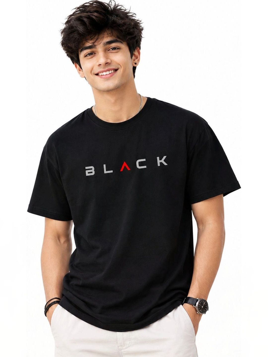 Jercy brand Men Typography Printed Pure Cotton T-shirt