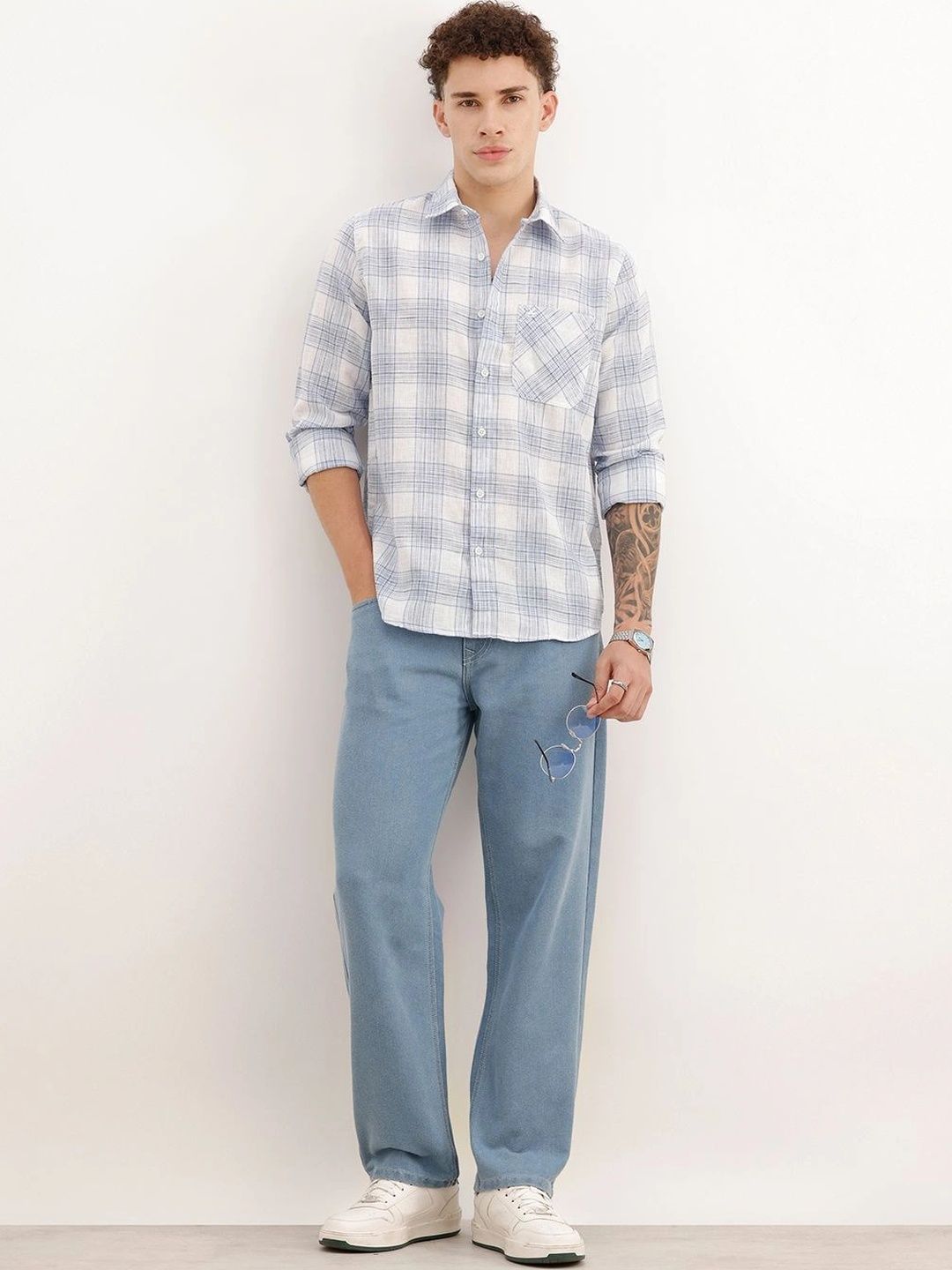 WROGN Men Checked Casual Shirt