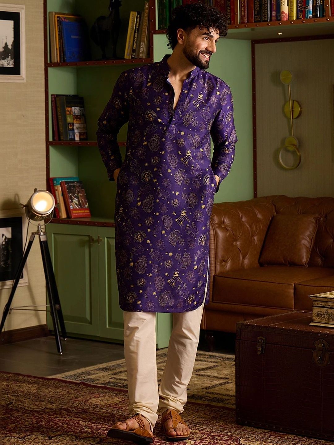 House of Pataudi Men Ethnic Motifs Printed Kurta