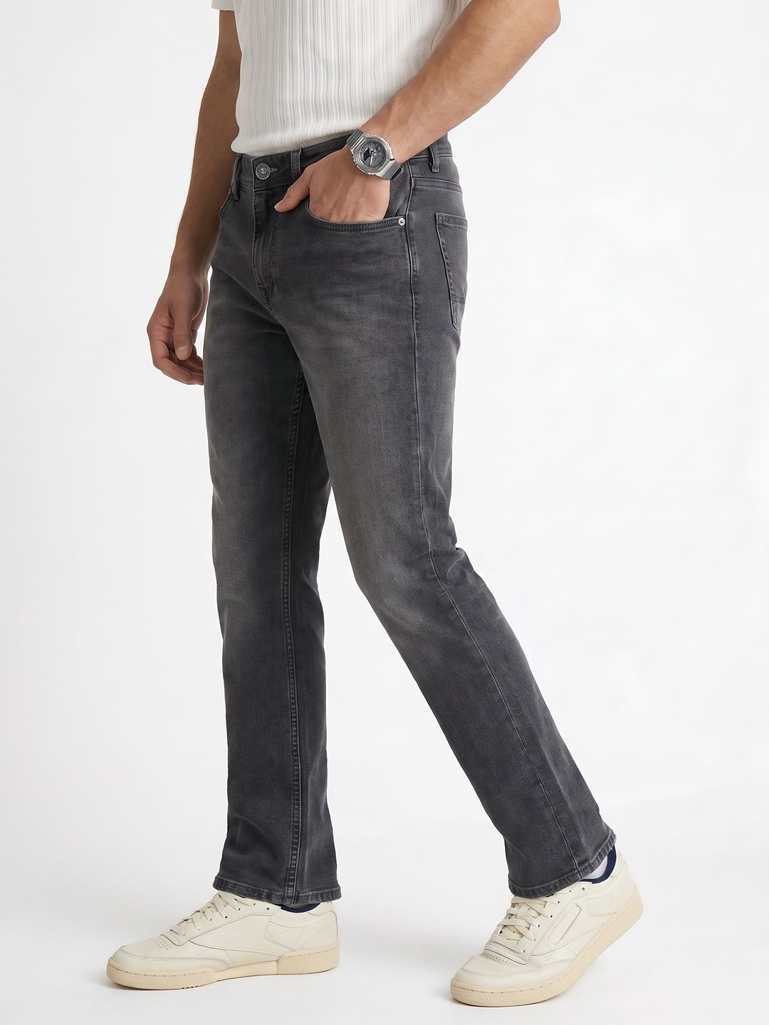 Peter England Men Slim Tapered Fit Stretchable Jeans