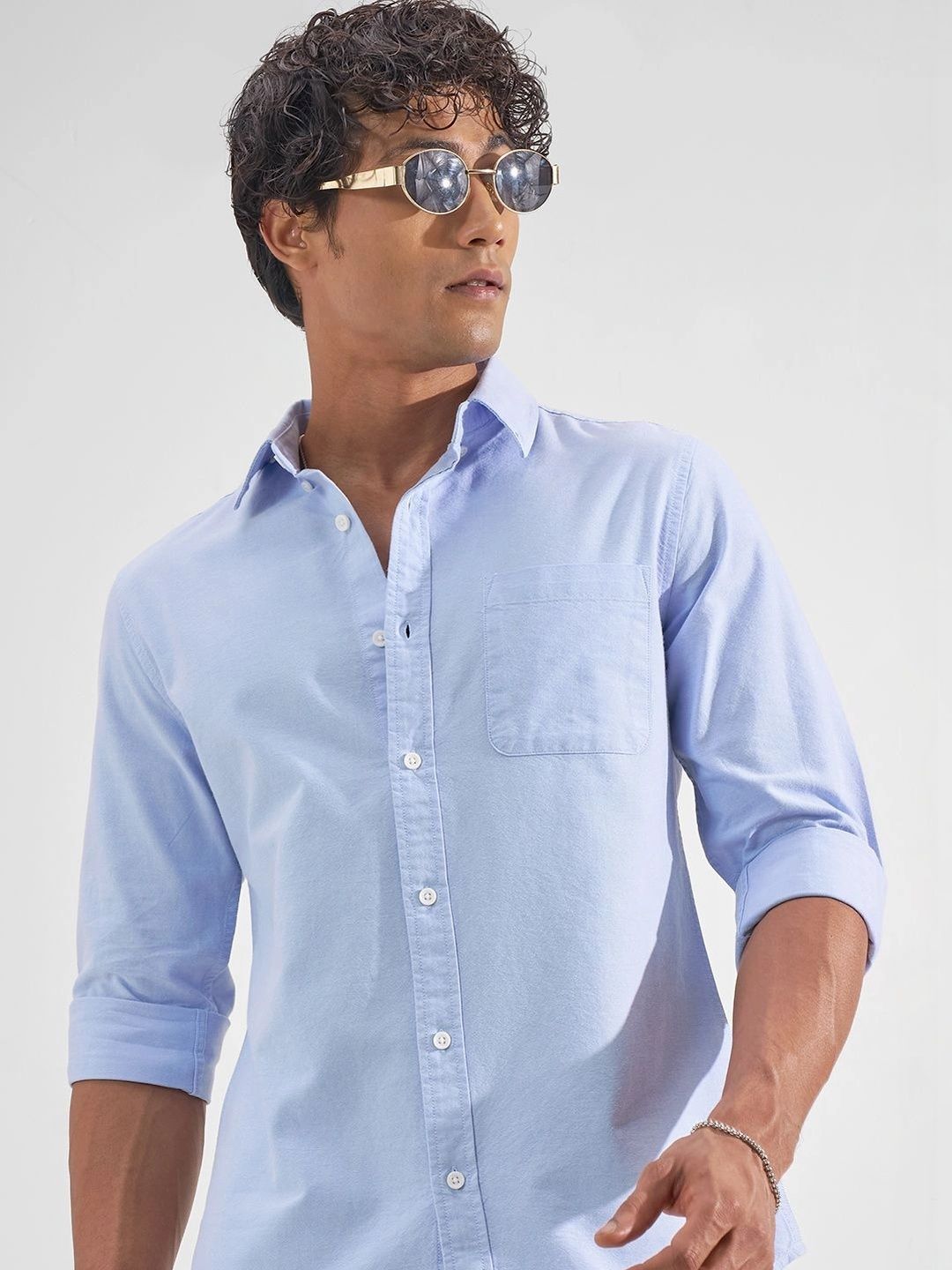 HIGHLANDER Oxford Button-Down Cotton Slim Fit Shirt