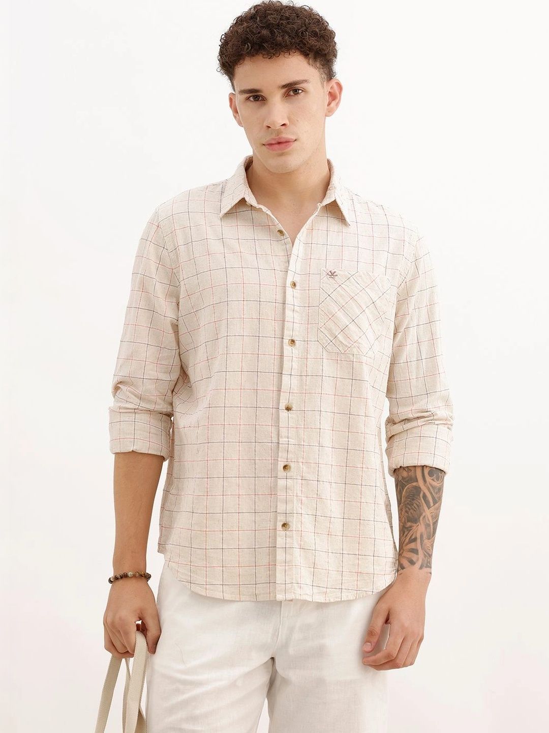 WROGN Men Checked Casual Shirt