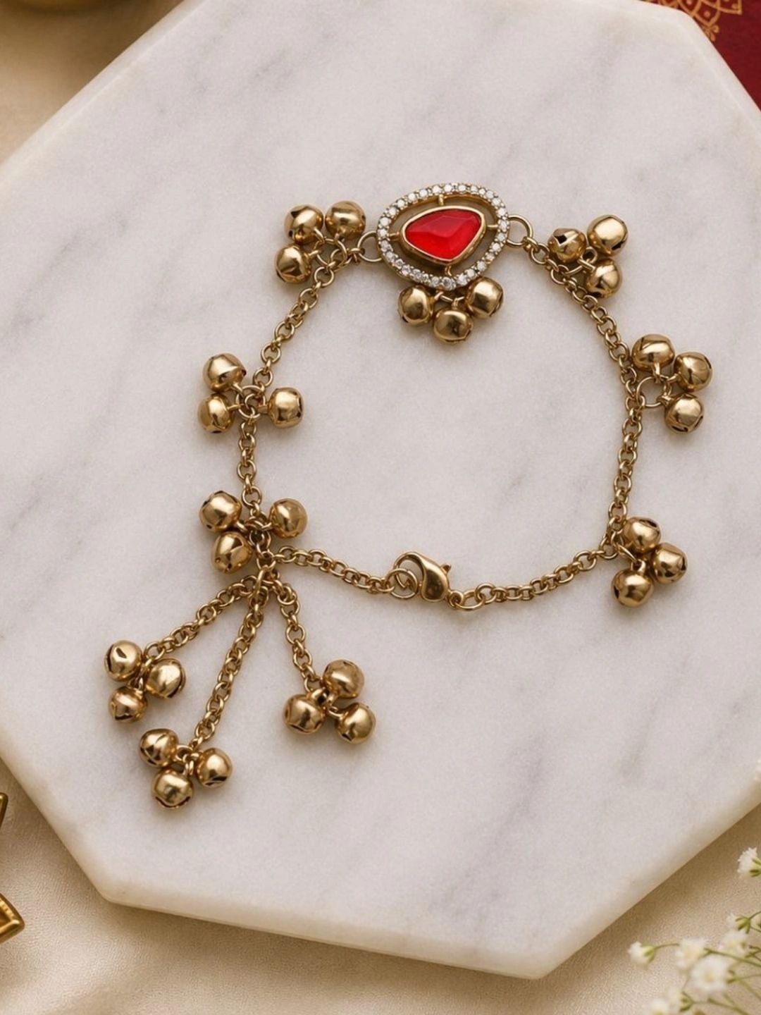Buy I Jewels Gold Plated Kashmiri Ghungroo Lumba Rakhi Bracelet
