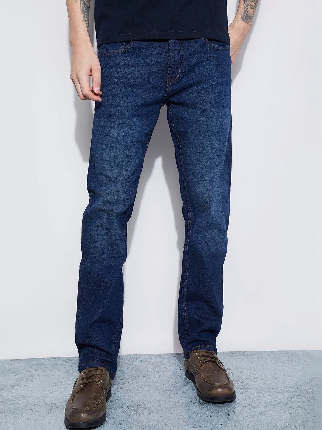 Fame Forever by Lifestyle Men Straight Fit Mid-Rise Stretchable Jeans