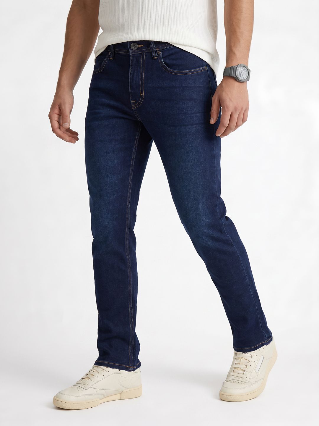 Peter England Men Ace Slim Tapered Fit Stretchable Jeans