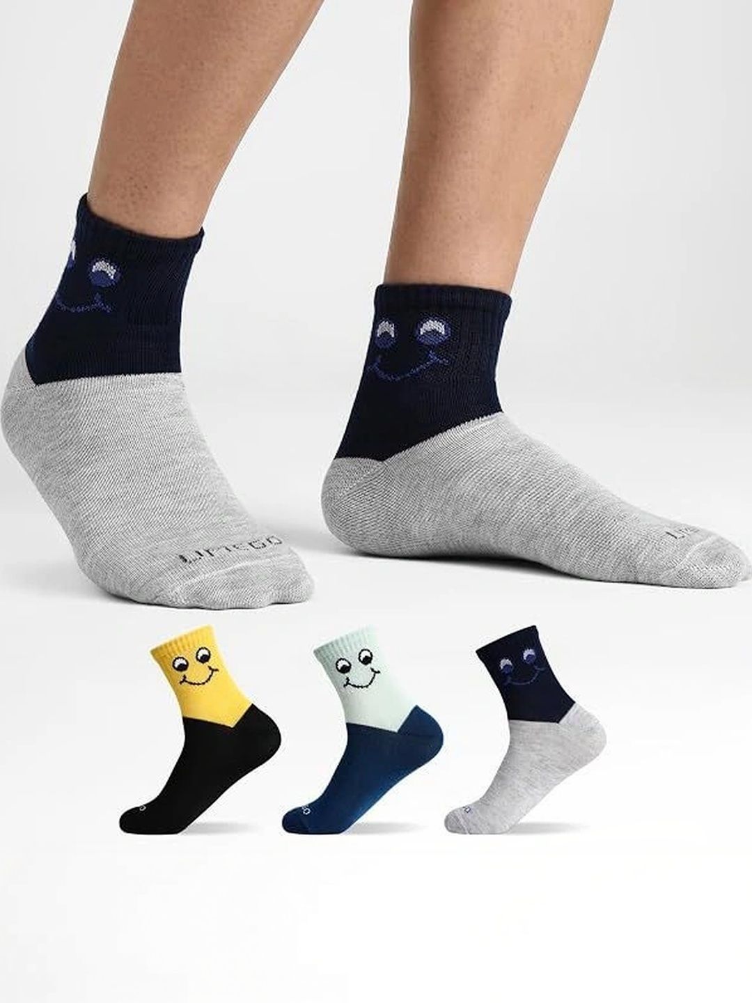 UMEGO Unisex Cotton Patterned Above Ankle Socks