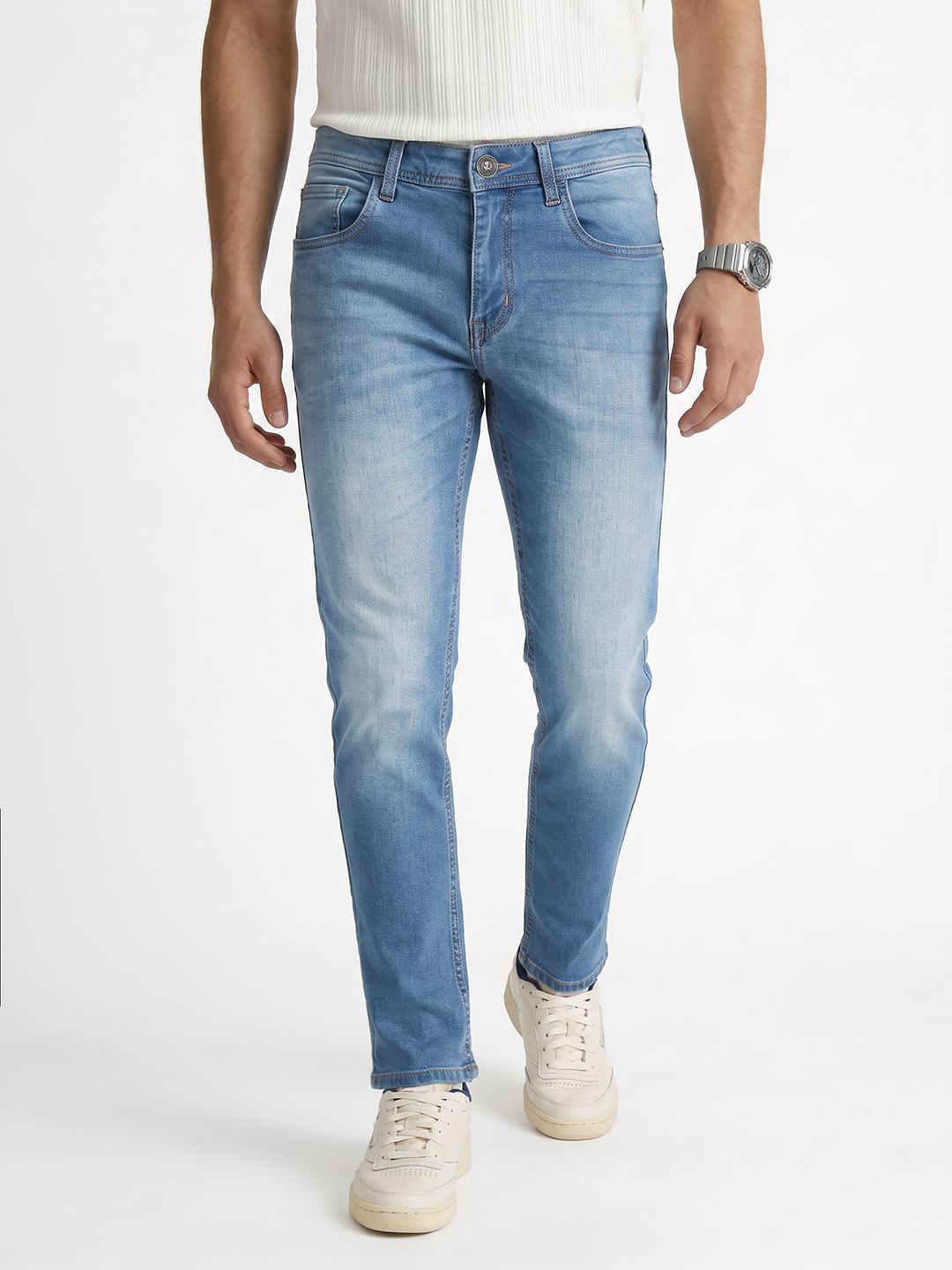 Peter England Men Smart Slim Fit Stretchable Jeans