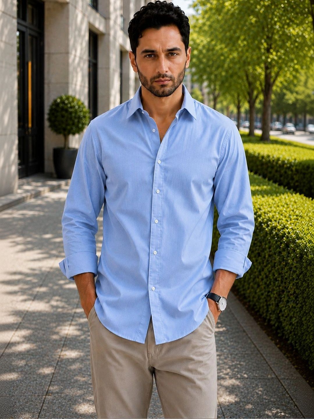 THE BIG ATTIRE Men Classic Casual Shirt
