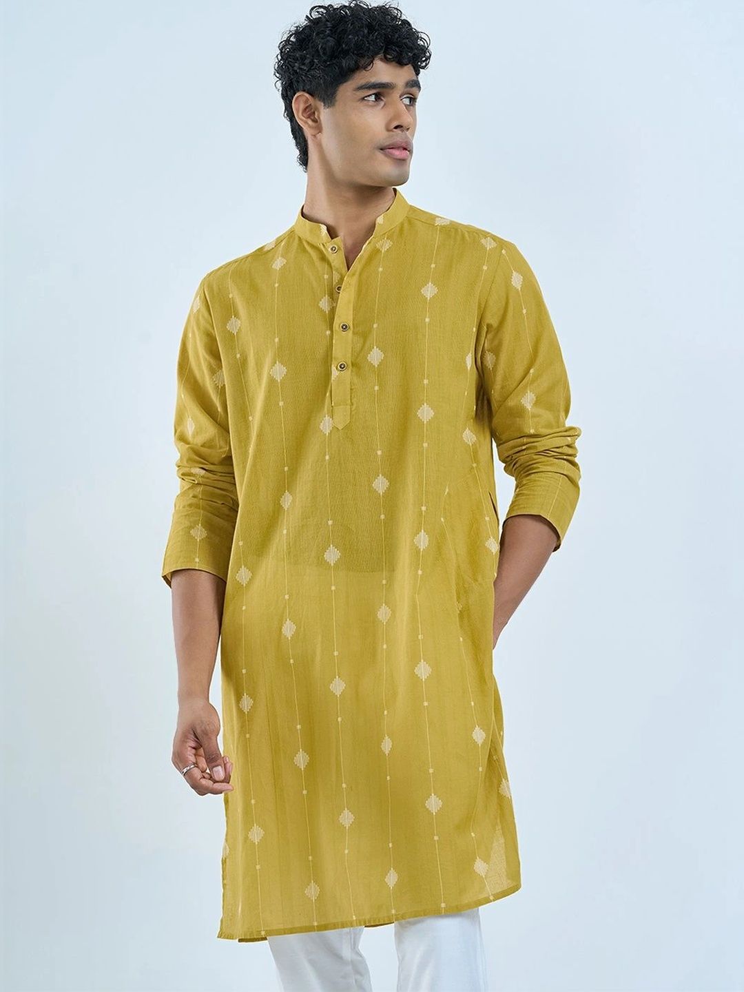 indus route by Pantaloons Men Ethnic Motifs Printed Kurta
