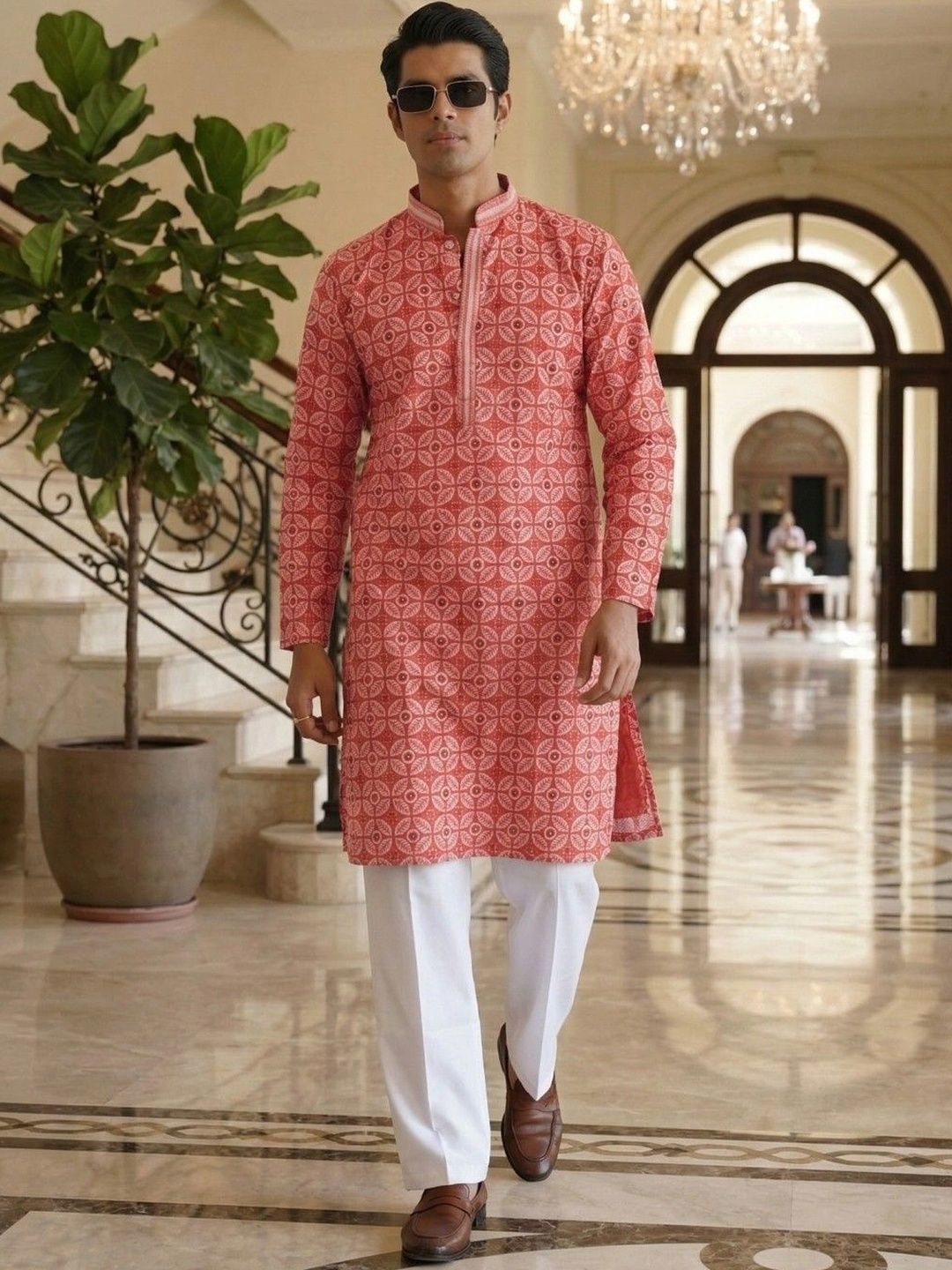 Anouk Men Geometric Printed Kurta