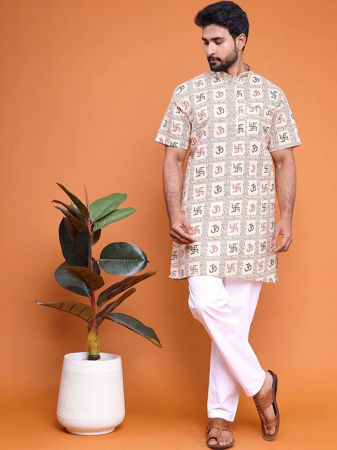 W & G Men Ethnic Motifs Printed Kurta