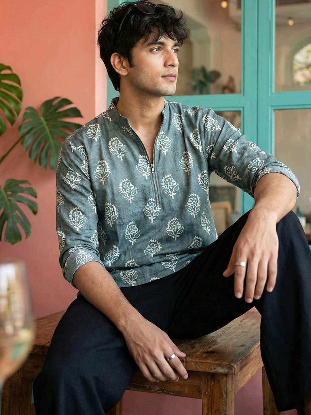 House of Pataudi Men Ethnic Motifs Printed Kurta