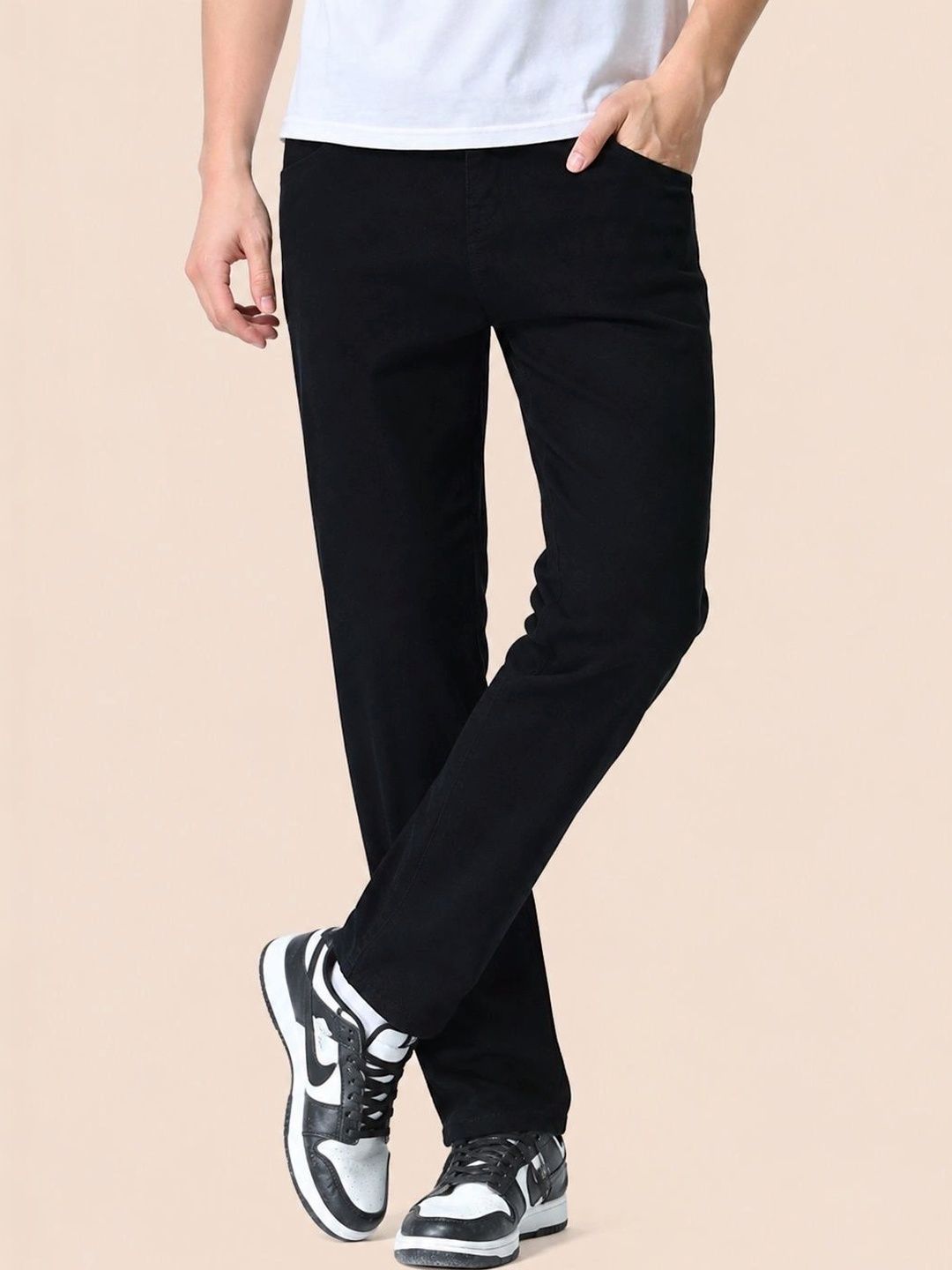 PINKLIT Men Straight Fit Mid-Rise Cotton Jeans