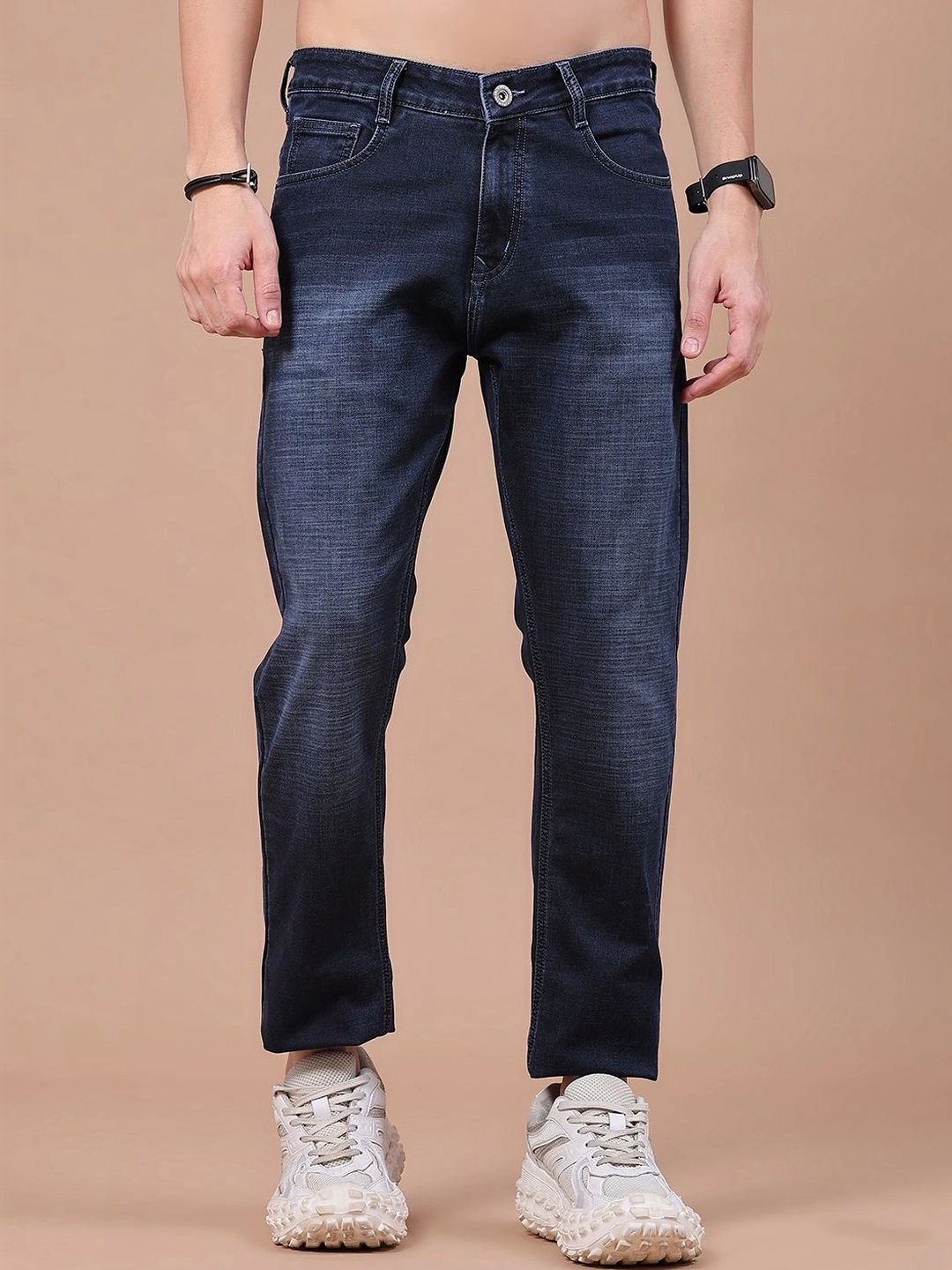 V-Mart Men Regular Fit Mid-Rise Low Distress Jeans