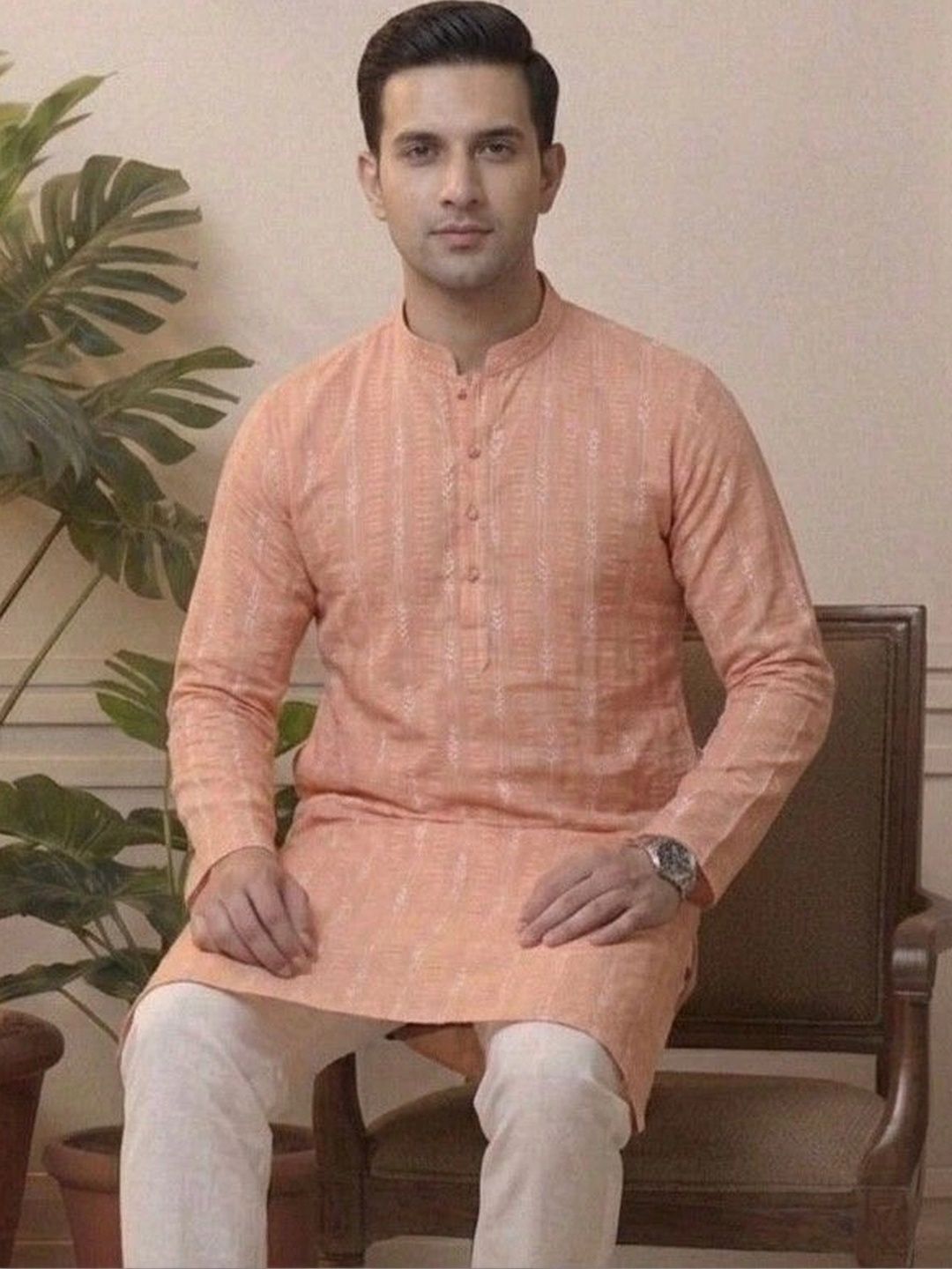 Sypher Boutique Men Dobby Handloom Kurta
