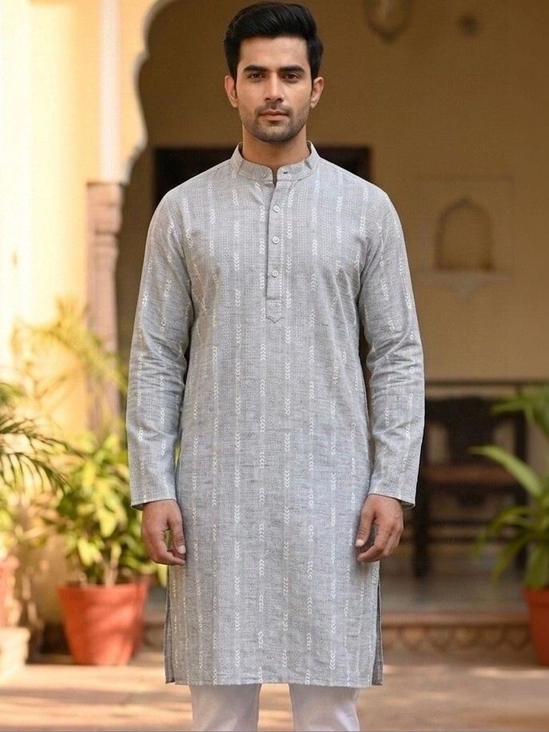 Sypher Boutique Men Dobby Handloom Kurta