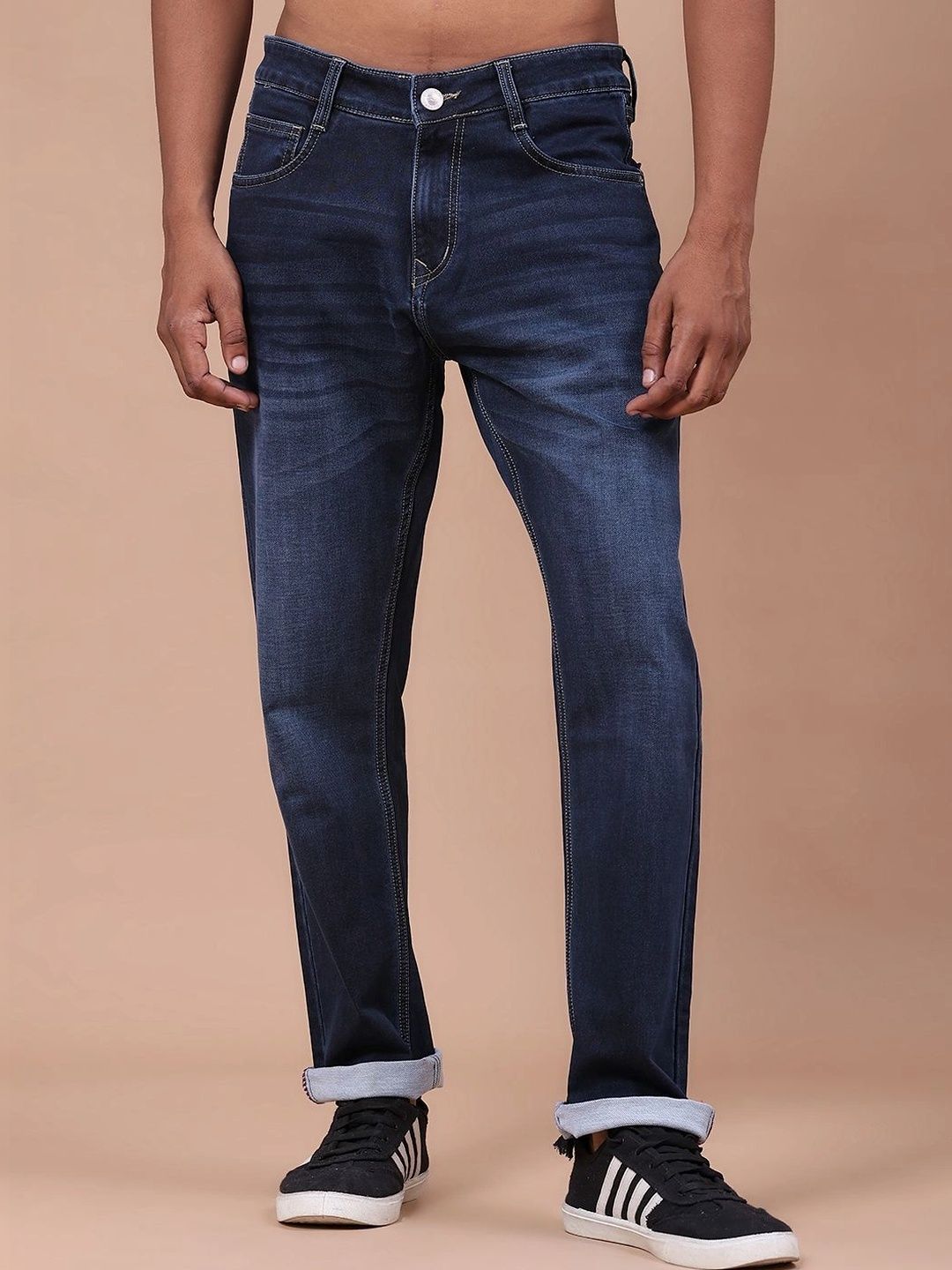 V-Mart Men Regular Fit Mid-Rise Low Distress Jeans