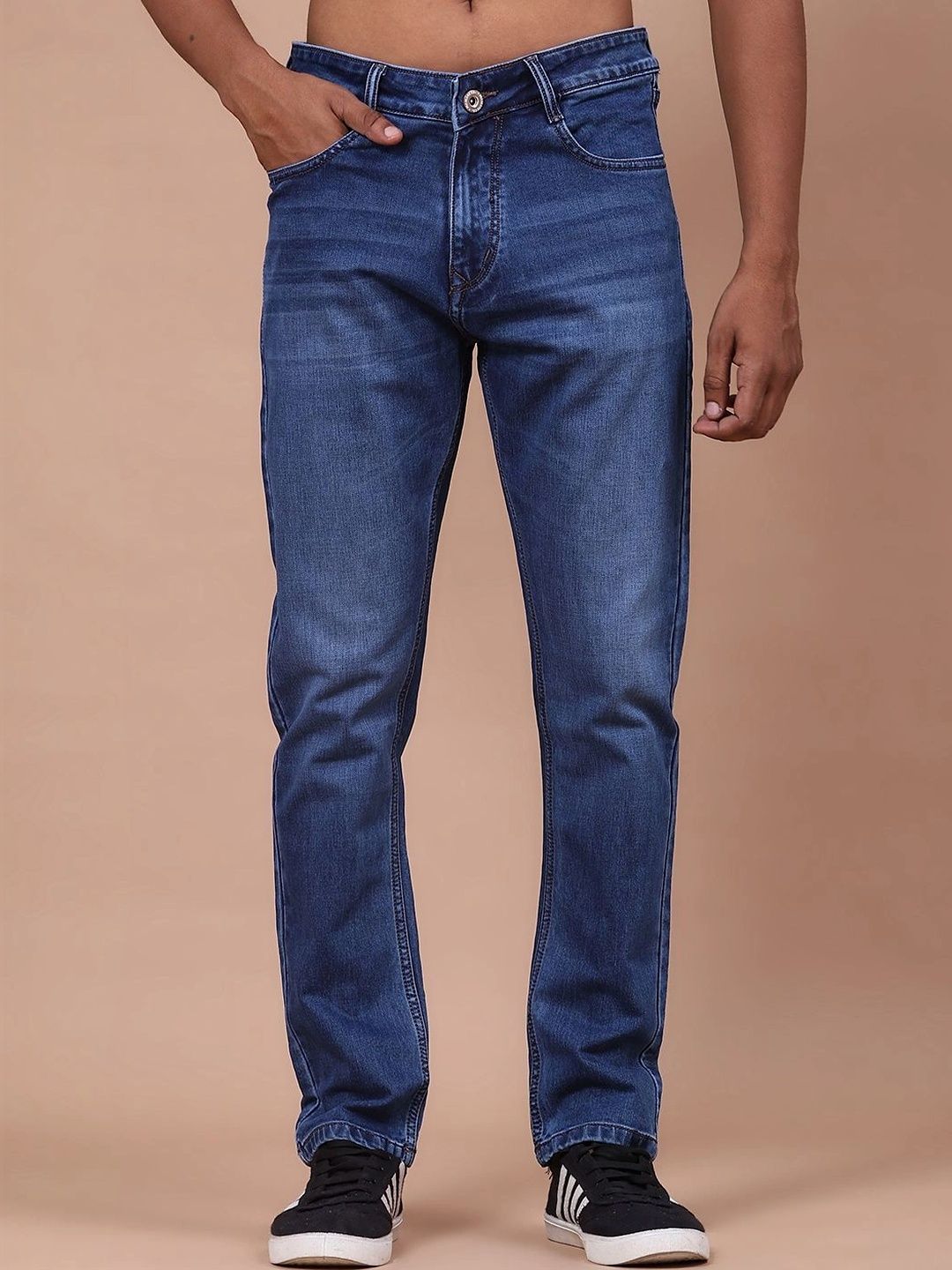 V-Mart Men Regular Fit Mid-Rise Low Distress Jeans
