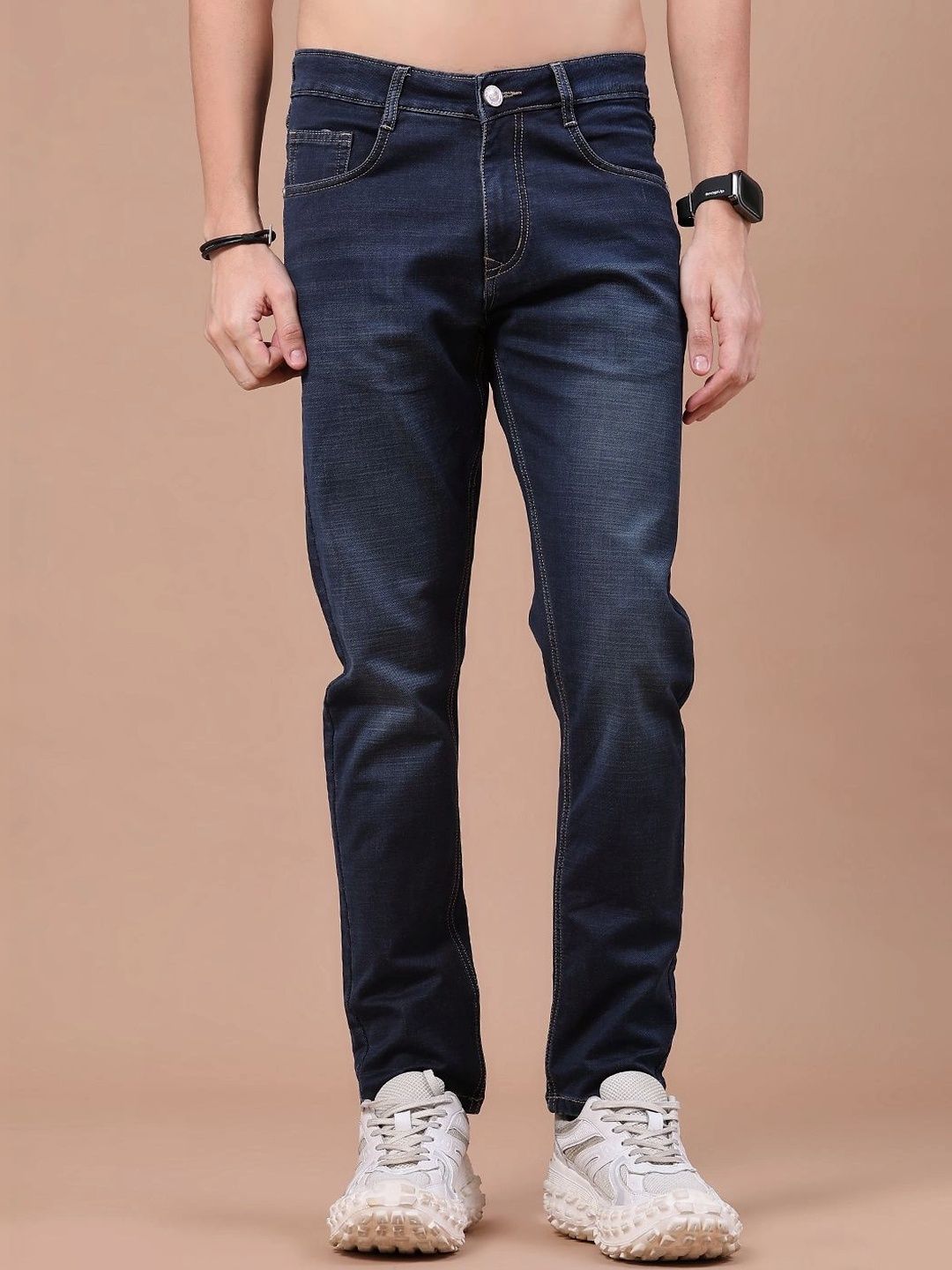 V-Mart Men Regular Fit Mid-Rise Low Distress Jeans