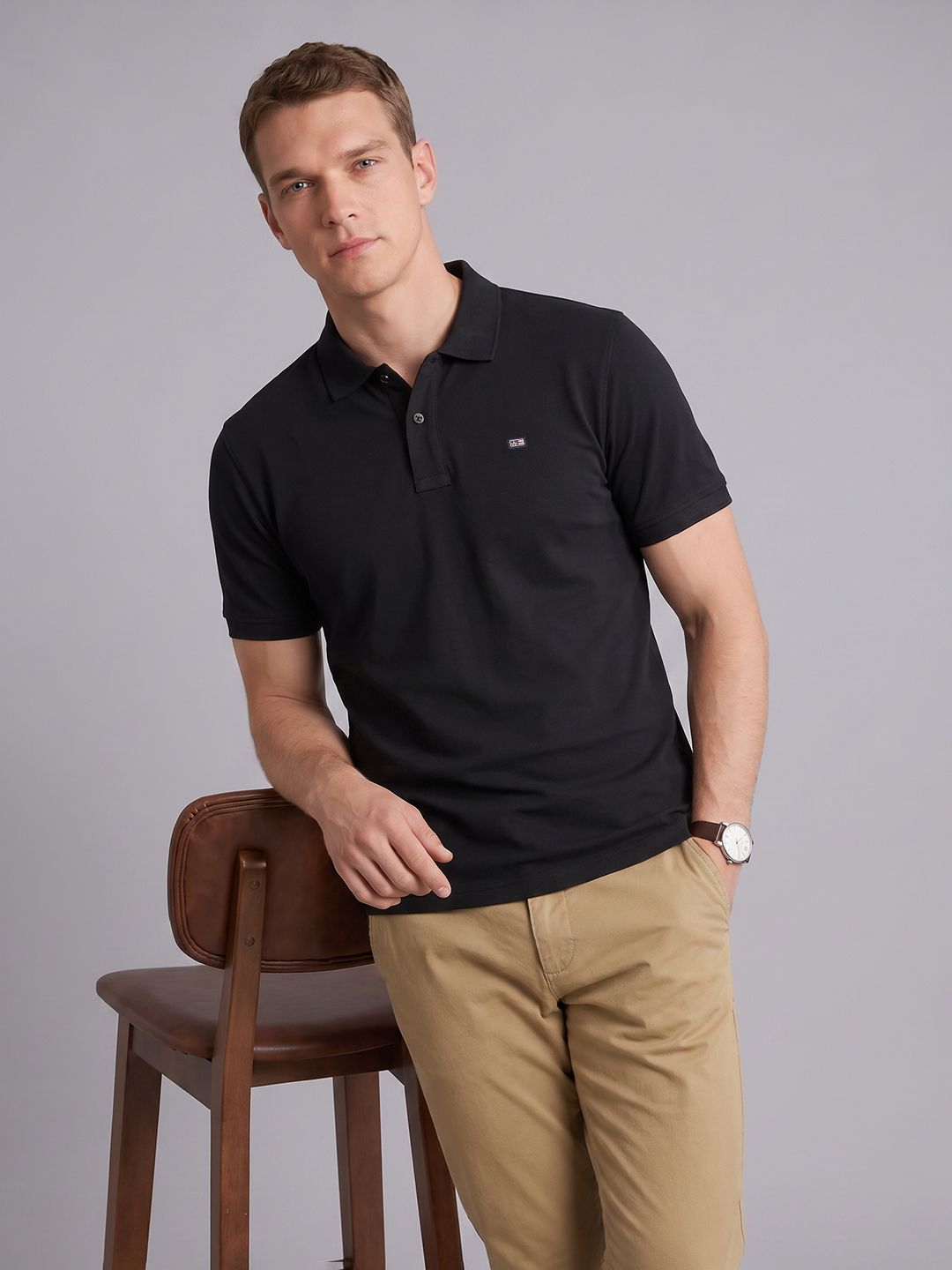 Arrow Men Brand Logo Polo Collar T-shirt