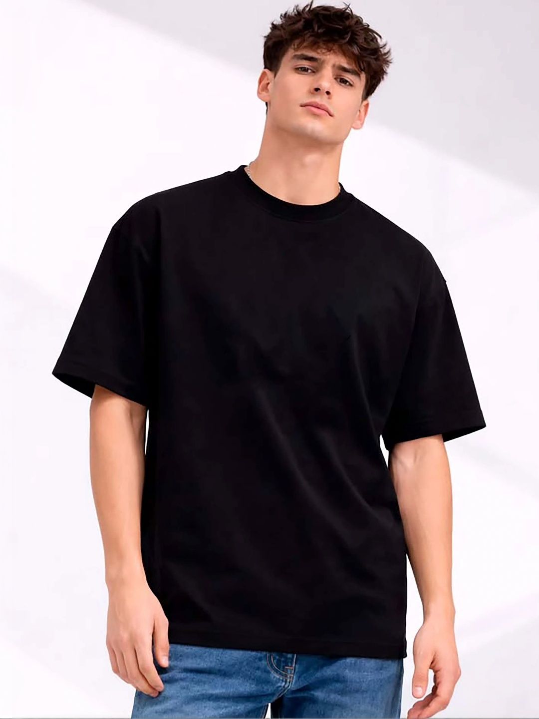 R.Code by The Roadster Life Co. Men Printed Drop-Shoulder Sleeves T-shirt