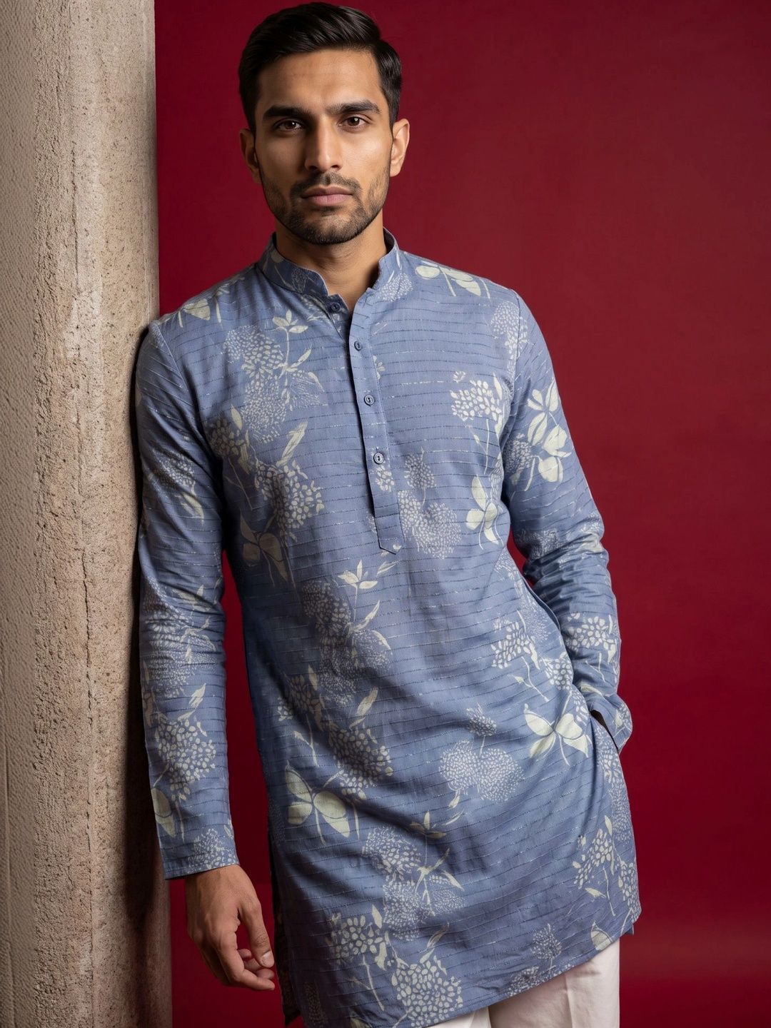 Jompers Men Floral Printed Indie Prints Kurta