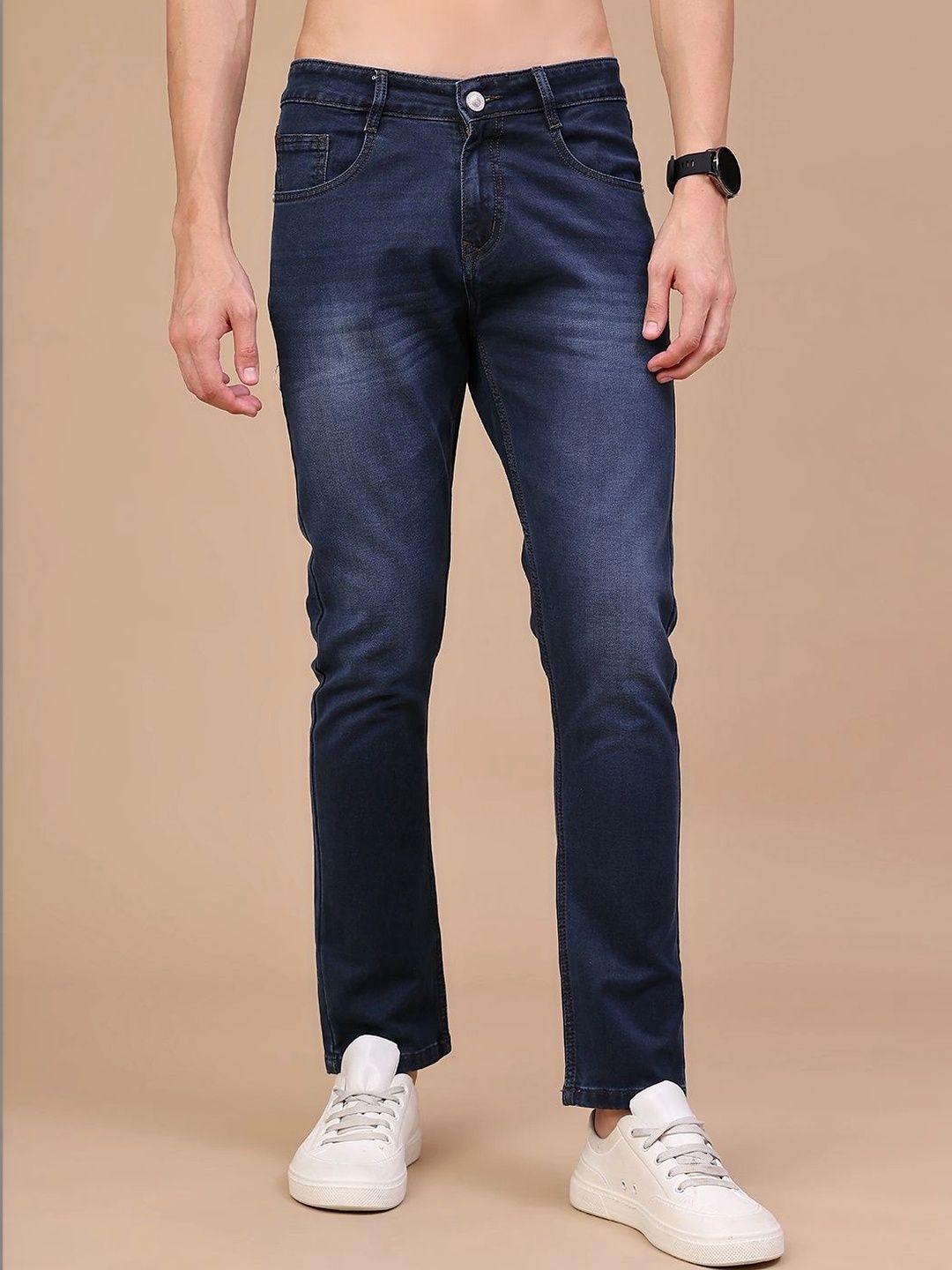 V-Mart Men Solid Regular Fit Mid-Rise Jeans