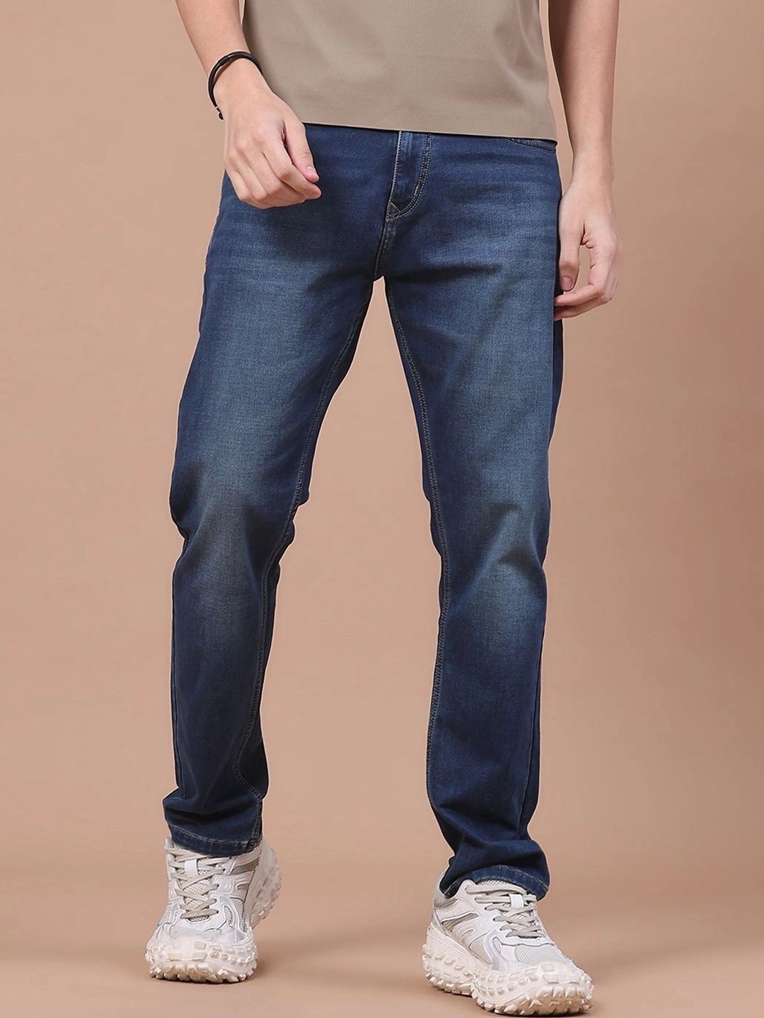 V-Mart Men Regular Fit Mid-Rise Low Distress Jeans