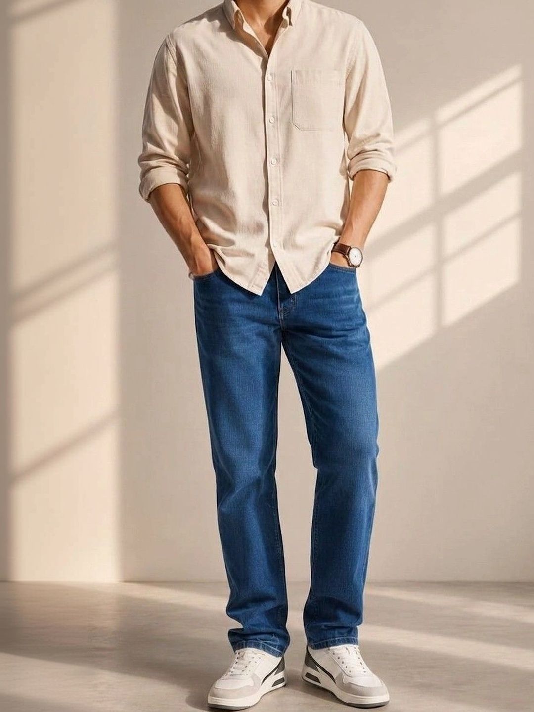 zayla Men Jean Regular Fit Mid-Rise Light Fade Stretchable Jeans