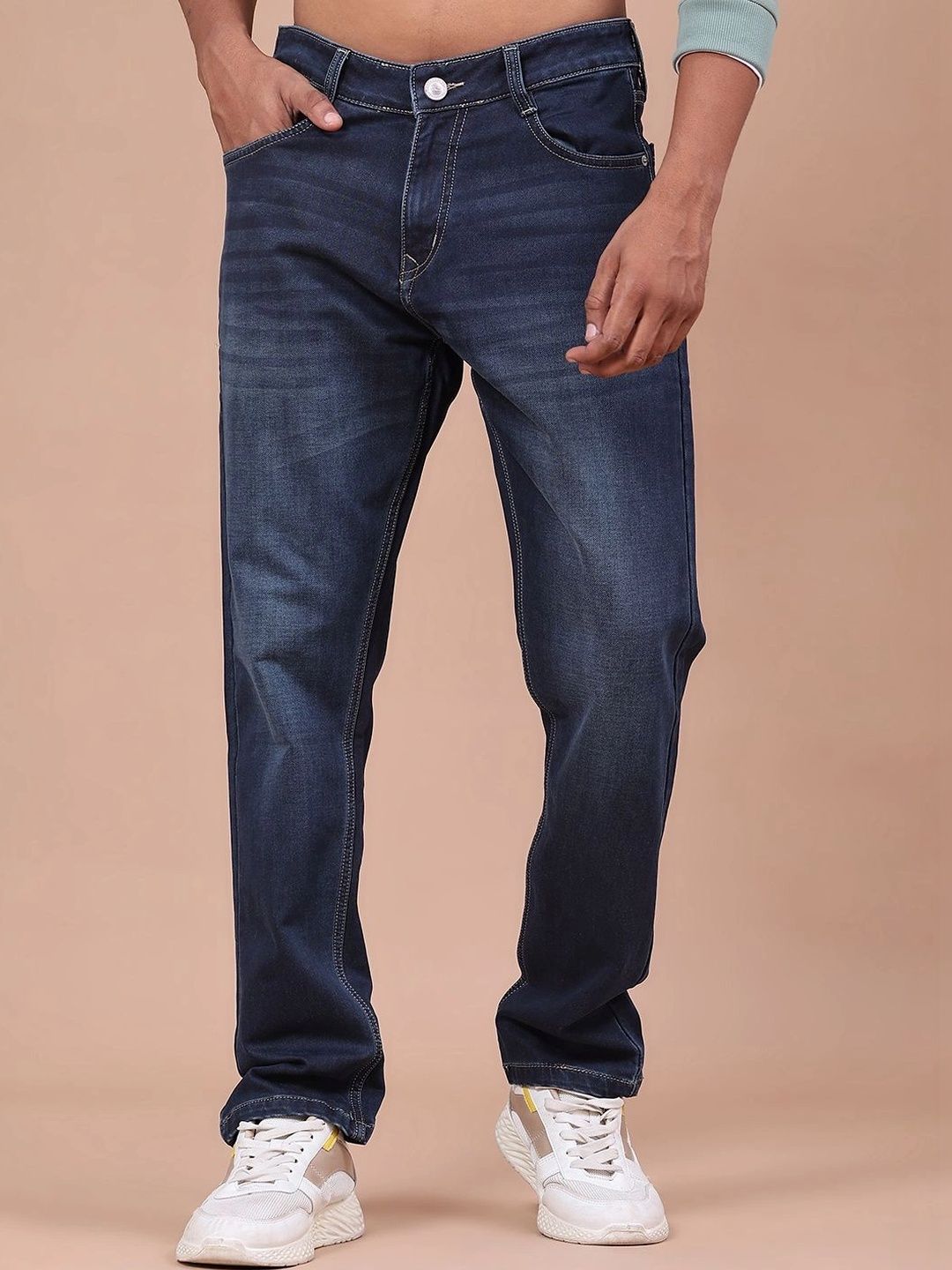 V-Mart Men Cotton Regular Fit Mid-Rise Stretchable Jeans
