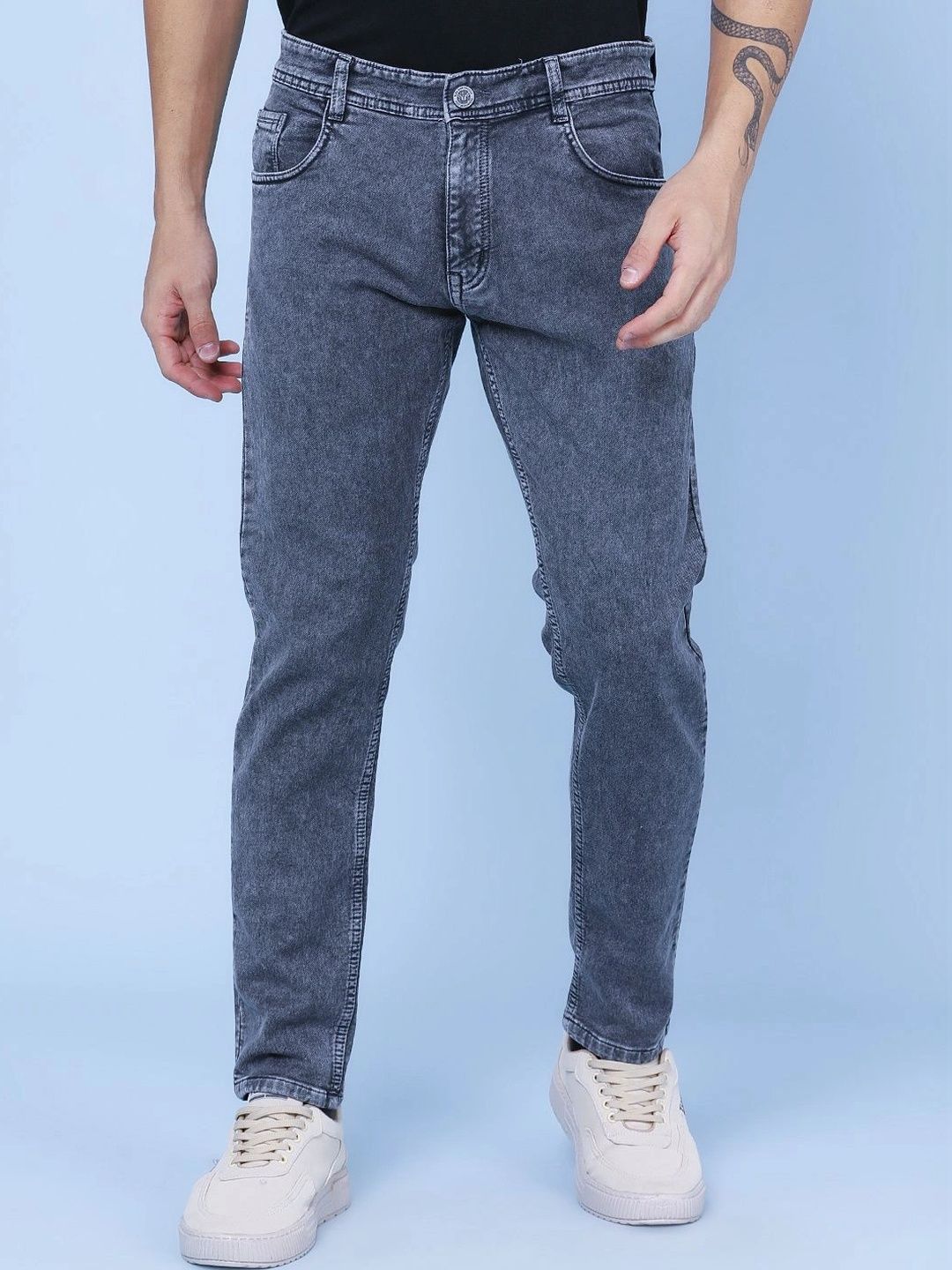 V-Mart Men Cotton Slim Fit Mid-Rise Stretchable Jeans