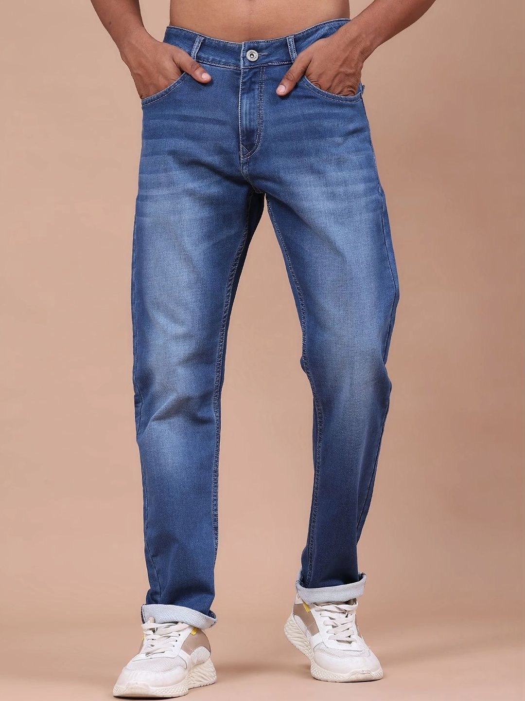 V-Mart Men Cotton Regular Fit Mid-Rise Stretchable Jeans