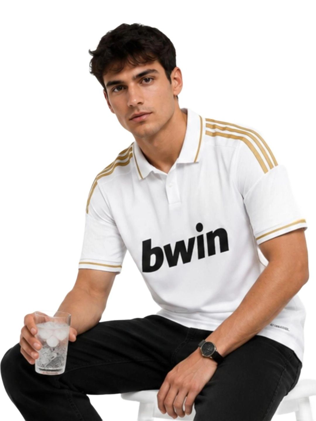 teky Men Typography Real Madrid Printed Polo Collar T-shirt