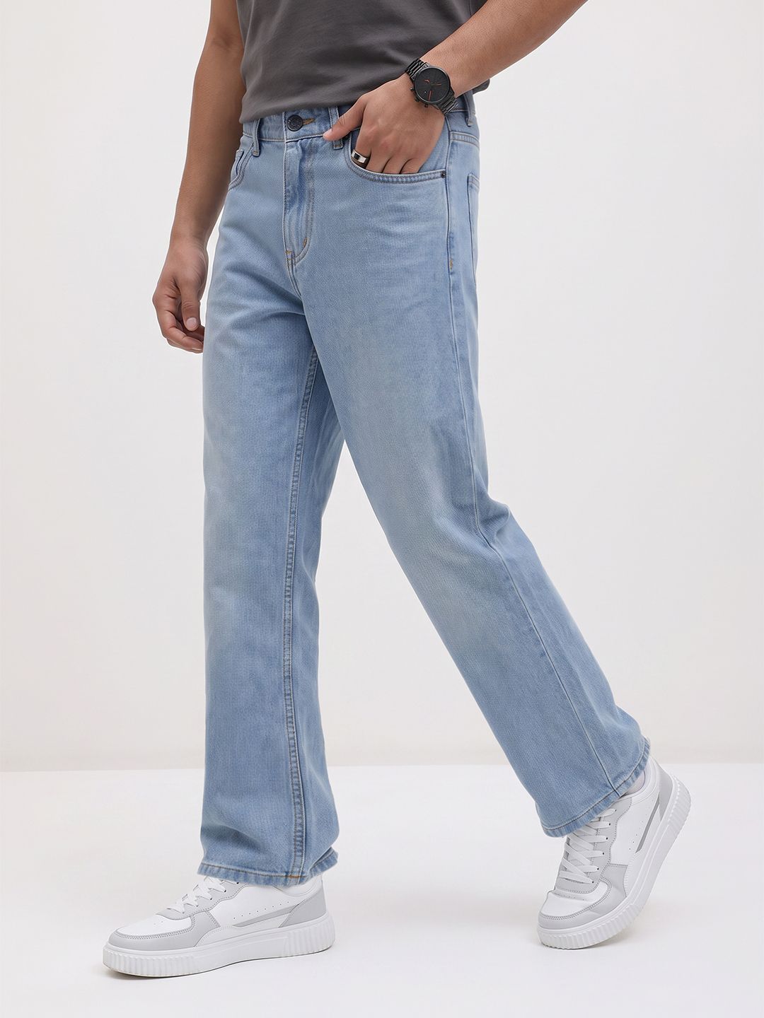 The Roadster Life Co. Men Baggy Pure Cotton Jeans